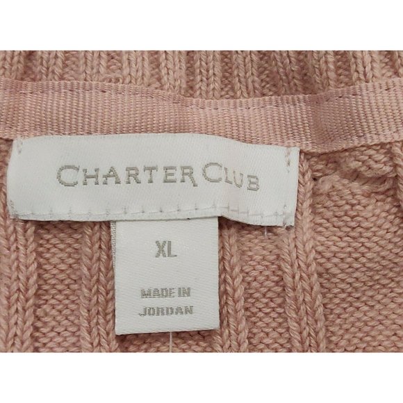 Charter Club Womens Sweater XL Pink Cable Knit - Picture 11 of 13